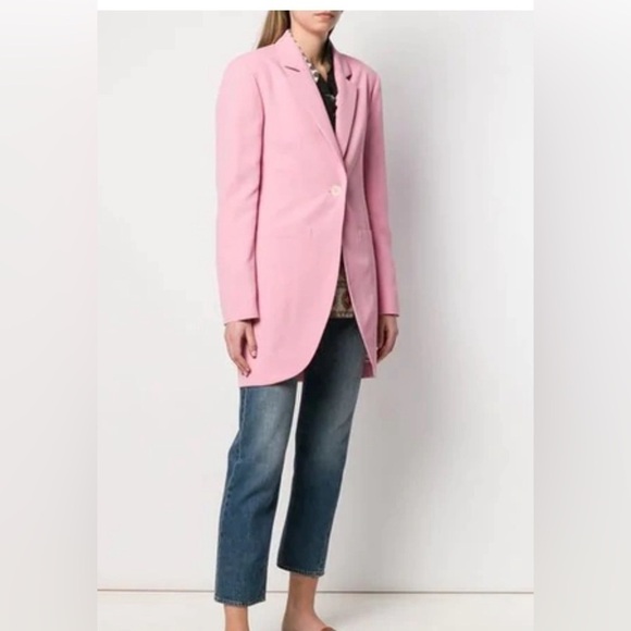 Loewe SINGLE-BREASTED BLAZER COAT IN PINK - Picture 2 of 9